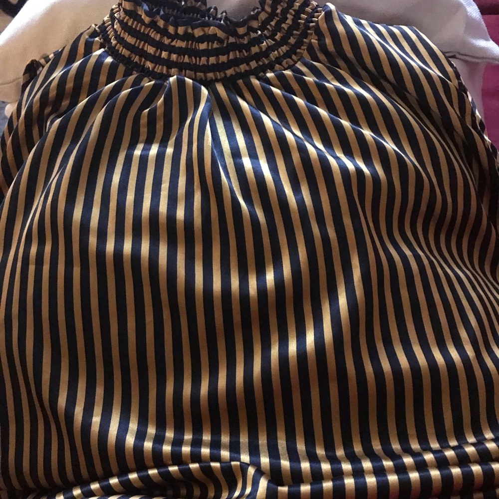 Satin smock neck top